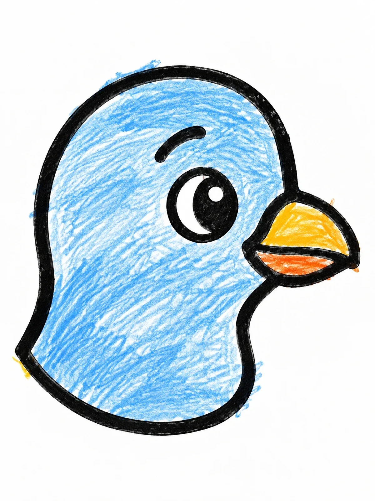 Colored example of the Simple Dove Head For Toddlers coloring page