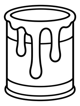 Free printable Dripping Paint Can Outline coloring page