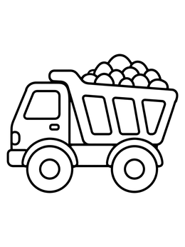 Free printable Simple Dump Truck With Gravel coloring page
