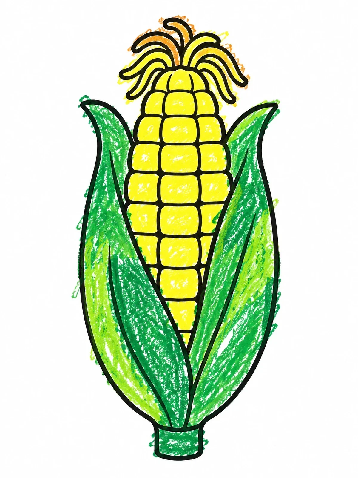 Colored example of the Simple Ear Of Corn coloring page