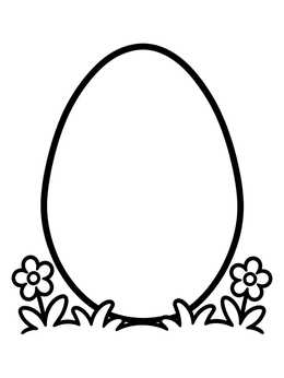 Free printable Simple Easter Egg In Grass coloring page