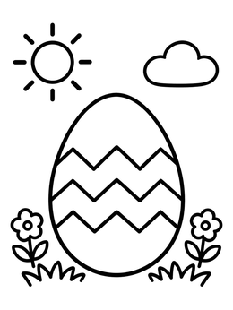 Free printable Simple Easter Egg With Chevrons coloring page
