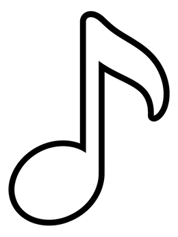 Free printable Simple Eighth Music Note coloring page