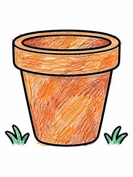 Simple Empty Garden Pot – Flower Pot Coloring Page