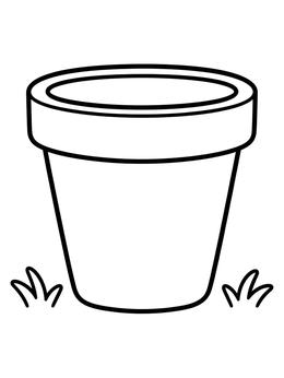 Free printable Simple Empty Garden Pot coloring page