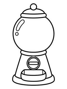 Free printable Empty Vintage Gumball Machine coloring page