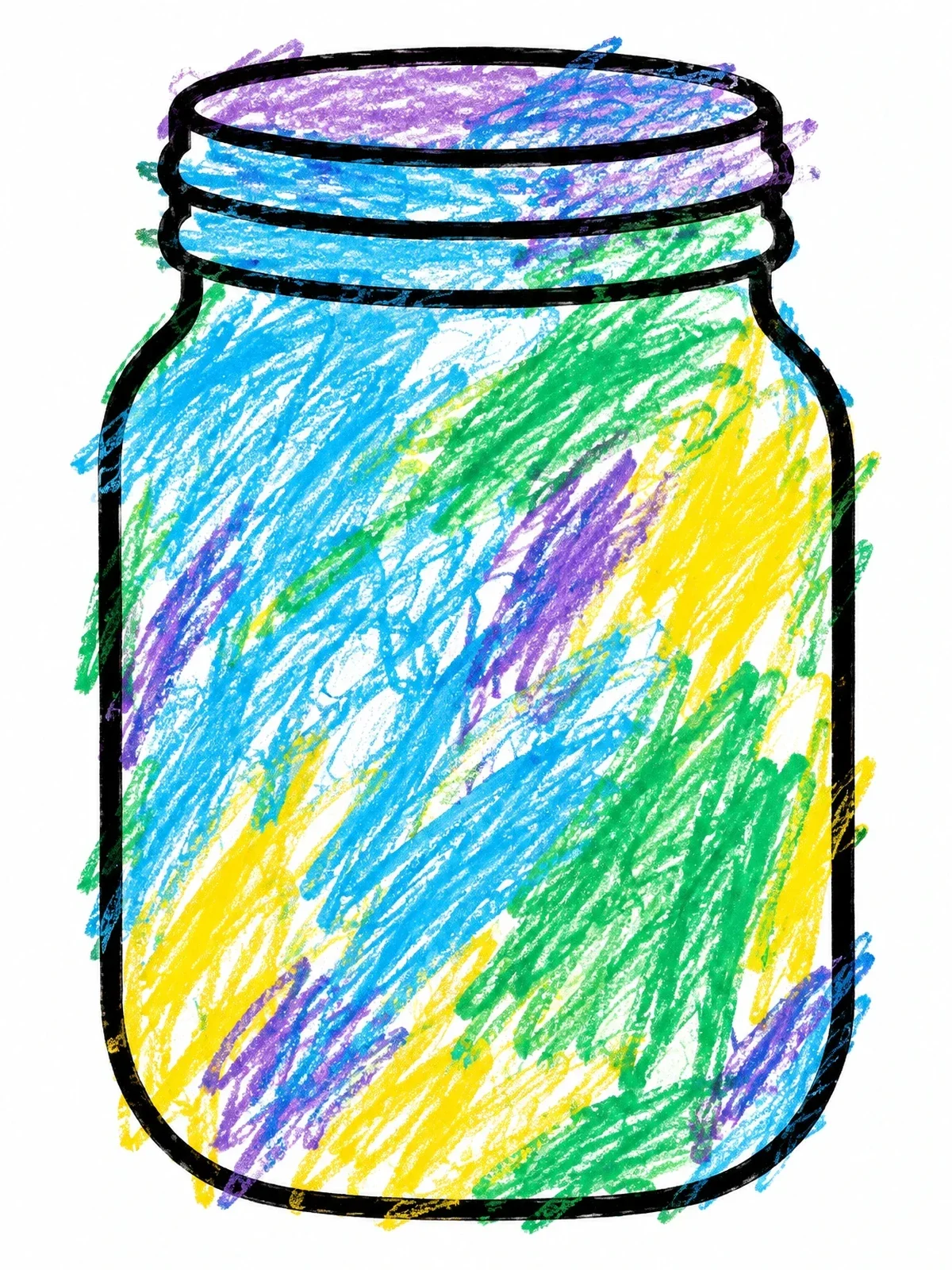 Colored example of the Simple Empty Mason Jar Outline coloring page