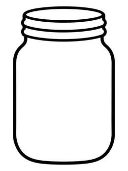 Free printable Simple Empty Mason Jar Outline coloring page