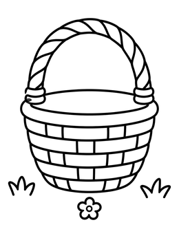 Free printable Empty Woven Picnic Basket coloring page