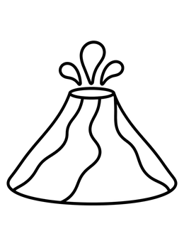 Free printable Simple Erupting Cartoon Volcano coloring page