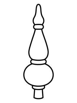Free printable Simple Finial Tree Ornament coloring page