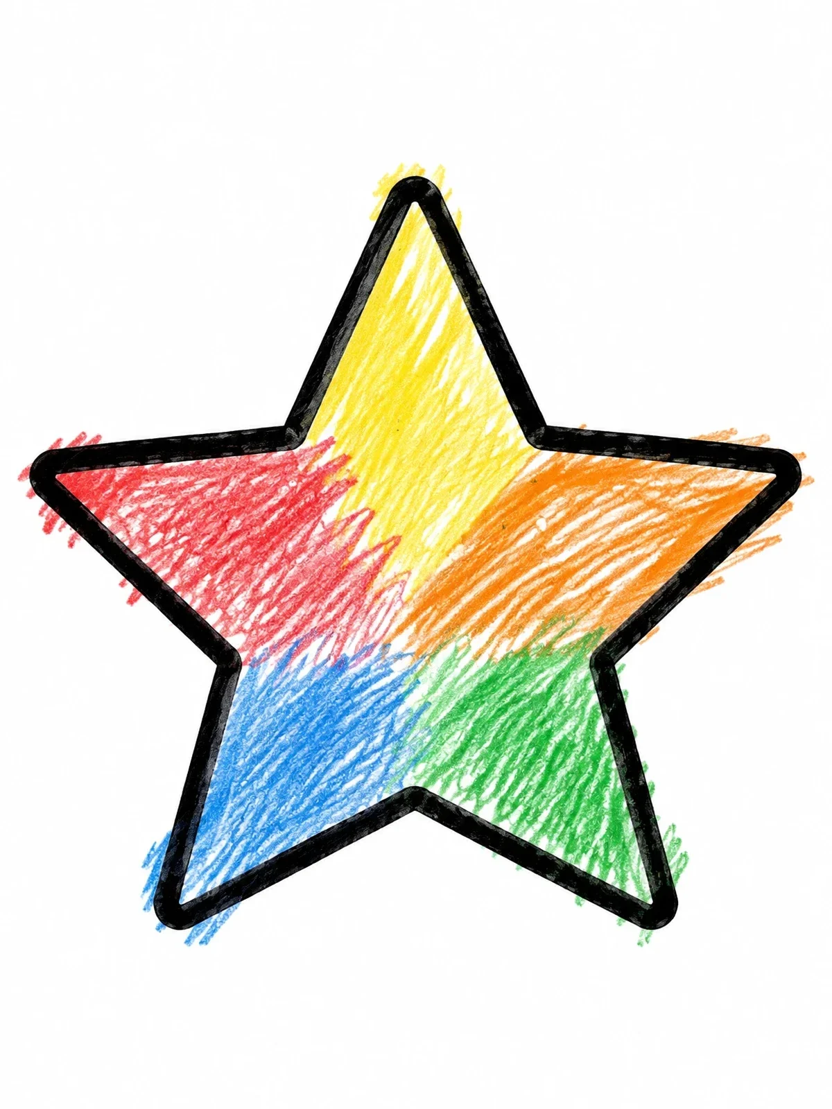 Colored example of the Simple Five Pointed Star Outline coloring page