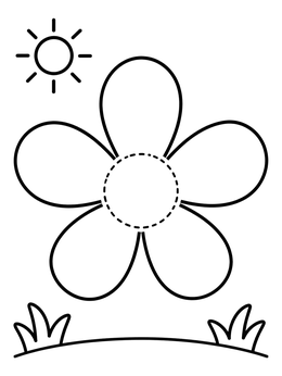 Free printable Simple Flower Petals With Sun coloring page