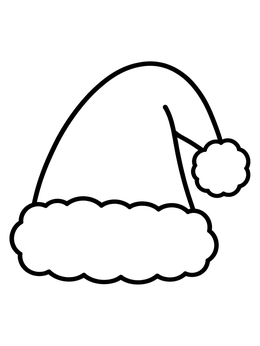 Free printable Simple Fluffy Santa Hat coloring page