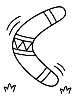 Free printable Simple Flying Wooden Boomerang coloring page