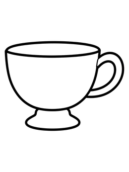 Free printable Simple Footed Tea Cup coloring page