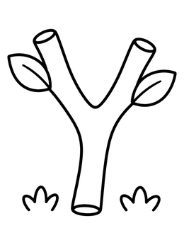 Free printable Simple Forked Tree Branch coloring page