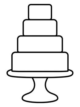 Free printable Simple Four Tier Wedding Cake coloring page