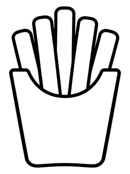 Free printable Simple French Fries In A Box coloring page