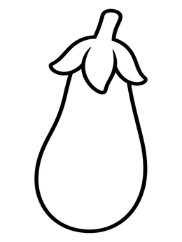 Free printable Simple Fresh Eggplant coloring page