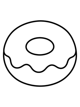 Free printable Simple Frosted Donut Outline coloring page