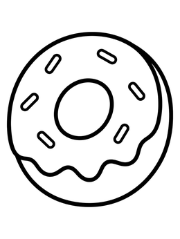 Free printable Simple Frosted Donut With Sprinkles coloring page