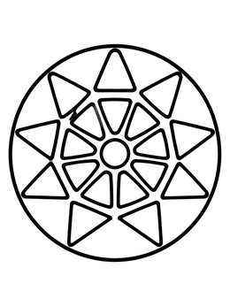 Free printable Simple Geometric Star Kaleidoscope coloring page