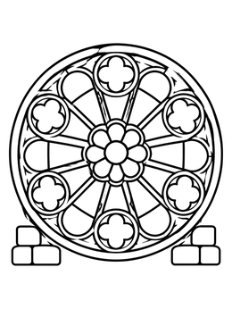 Free printable Simple Gothic Rose Window coloring page