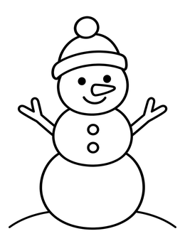 Free printable Simple Happy Snowman With Beanie coloring page