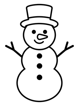 Free printable Simple Happy Snowman With Hat coloring page