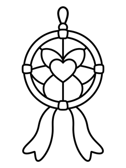 Free printable Simple Heart Dream Catcher coloring page