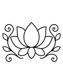 Free printable Simple Henna Lotus Flower coloring page
