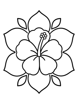 Free printable Simple Hibiscus Flower Mandala coloring page