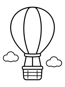 Free printable Simple Hot Air Balloon In The Sky coloring page