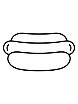 Free printable Simple Hot Dog In A Bun coloring page