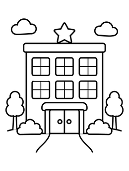 Free printable Simple Hotel With Star Roof coloring page