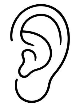 Free printable Simple Human Ear Outline coloring page