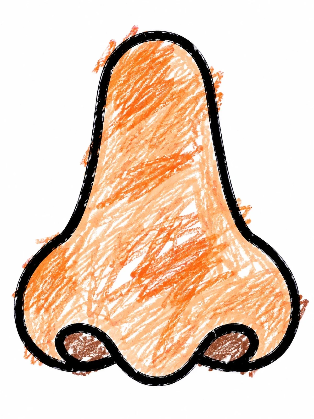 Colored example of the Simple Human Nose Outline coloring page