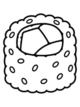 Free printable Simple Inside Out Sushi Roll coloring page