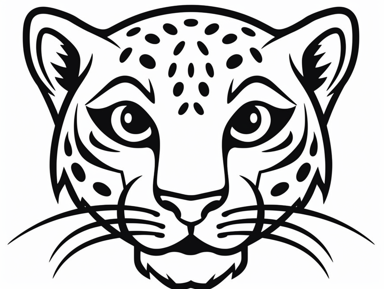 Simple Jaguar Coloring For Kids - Coloring Page