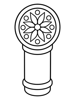 Free printable Simple Kaleidoscope Toy With Mandala Lens coloring page