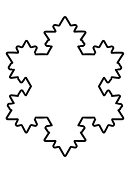 Free printable Simple Koch Snowflake Fractal Outline coloring page