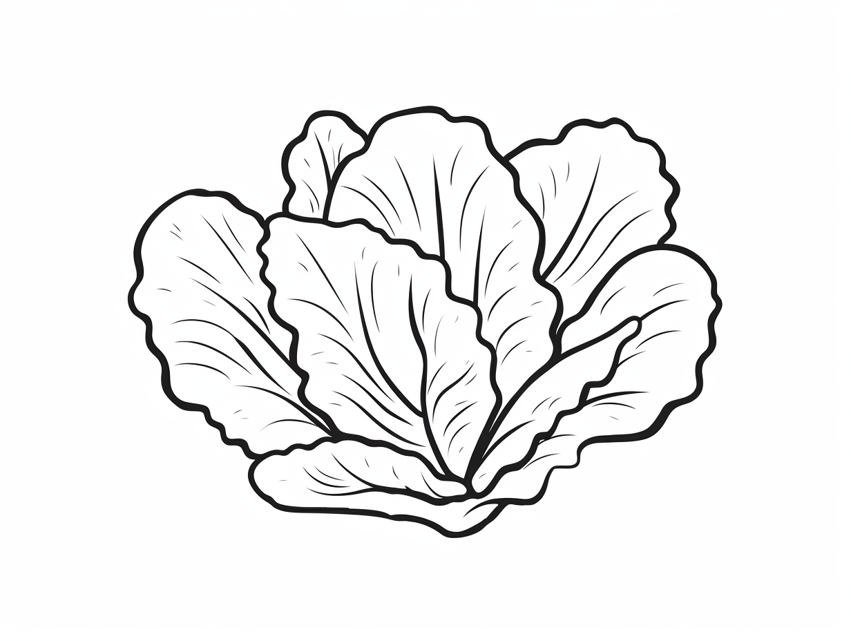 Simple Lettuce Coloring Page - Coloring Page