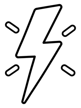 Free printable Simple Lightning Bolt With Sparks coloring page