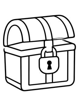 Free printable Simple Locked Treasure Chest coloring page