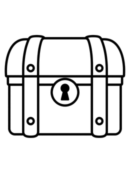 Free printable Simple Locked Treasure Chest coloring page