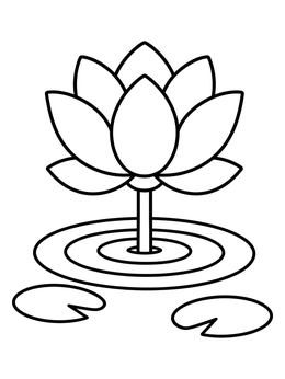 Free printable Simple Lotus Blossom With Water Ripples coloring page