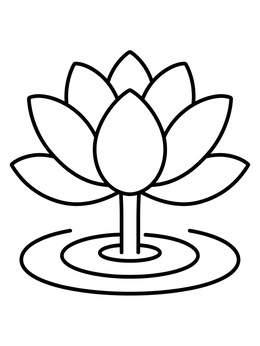 Free printable Simple Lotus Flower With Water Ripples coloring page
