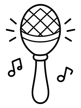 Free printable Simple Maraca With Music Notes coloring page