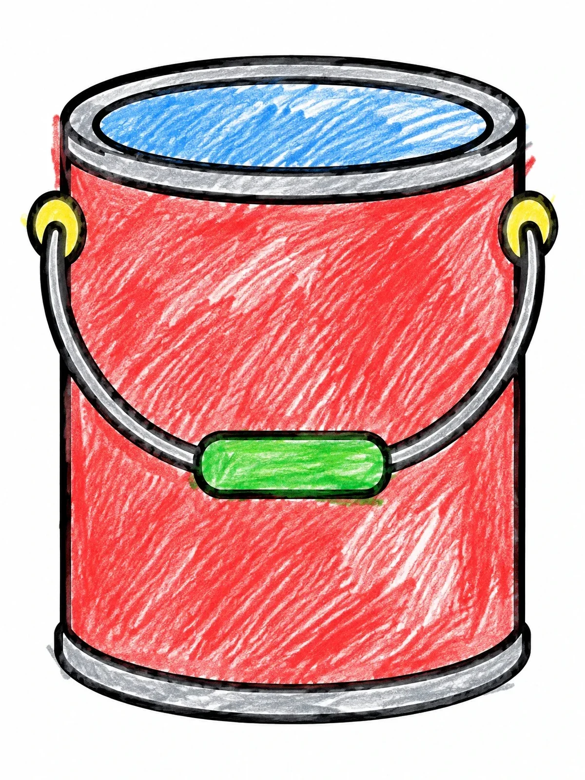 Colored example of the Simple Metal Paint Can coloring page